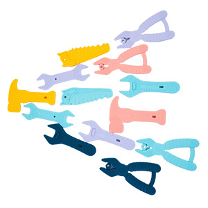 Silicone Baby Teething <b>Tools</b> 5-Piece <b>Set</b> Wrench Pliers Shape Food Grade Safe For 0-24 Months Infants - Product Image 2
