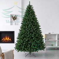 Pohon Natal Cedar Buatan Berkualitas Tinggi MaoSheng, PE+PVC Hijau Besar, Ramah Lingkungan, Dekorasi Liburan, OEM Grosir