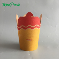 Boîte ronde 16oz 26oz 32oz, emballage personnalisé de bonne qualité, paquet de tasses de nouilles, bol de riz frit en papier jetable, livraison à emporter 10 pièces
