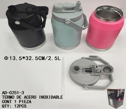 Termo de Acero Inoxidable de 2.5 Litros de Gran Capacidad, Mantiene el Calor para Camping, Senderismo, Picnics y Uso al Aire Libre - Product Image 1