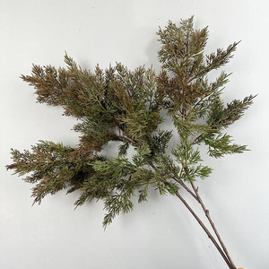 Branche artificielle <span class=keywords><strong>de</strong></span> faux cèdre, <span class=keywords><strong>pin</strong></span>, cyprès, genévrier pour arrangements floraux, bonsaï, décoration <span class=keywords><strong>de</strong></span> Noël, maison, hôtel, vente en gros, usine, OEM - Product Image 4