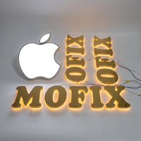 Bandes de lettres en métal rétroéclairées par LED, couleur personnalisée, transformateur d'alimentation, étanches, décoration intérieure de bureau, forme 3D