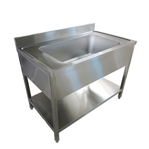 Évier simple VICTORY KITCHEN en acier inoxydable 201 de haute qualité, 1,0 mm, capacité 10 L, 120*70*90, pieds carrés argentés, pour cuisine - Product Image 4