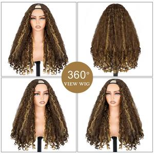 วิกผมคนบราซิลขนาด20นิ้ว<span class=keywords><strong>ทรง</strong></span>วียืดได้แบบคลาสสิกวิกผมลอนสีดำสำหรับผู้หญิงผมหยักศกแบบแอฟริกายาว - Product Image 2