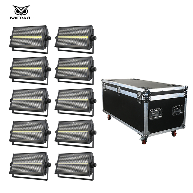 10pcs 8+8 Segment 1000W 960pcs Strobe Wash Blinder Light Projection Lights with Flight Case Packing