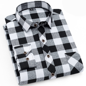 Camisas de <span class=keywords><strong>Franela</strong></span> Casuales para Hombre OEM/ODM, 100% Algodón, a <span class=keywords><strong>Cuadros</strong></span>, Antiarrugas, Transpirables, Ropa de Trabajo para Otoño - Product Image 4