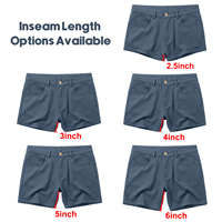 Shorts pour hommes, mode, entrejambe court de 2,5 pouces, design de marque, fermeture à boutons, accents sur l'ourlet, shorts pour hommes en tissu extensible soyeux