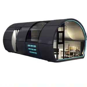 Casas de contenedores de cápsula espacial de campamento prefabricado móvil prefabricado moderno de lujo
