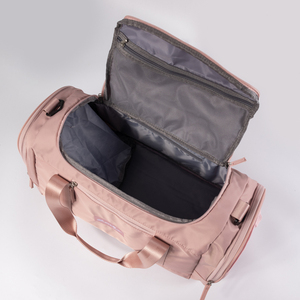 Phụ Nữ Màu Hồng Không Thấm Nước Nylon Ngoài Trời Duffle Thể Thao Phòng Tập Thể Dục Túi Biểu Tượng Tùy Chỉnh Lớn Qua Đêm Cuối Tuần Túi Du Lịch Với Ngăn Giày - Product Image 6