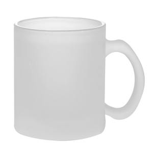 Taza de vidrio para sublimación de 11 oz con acabado esmerilado y asa para regalos empresariales - Product Image 1