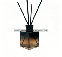 Diffuseur de parfum GOLDEN SUN 250ml, bouteille en verre cristallin blanc de haute qualité à base épaisse carrée, bouchon noir, modèle de bouteille d'arôme vide