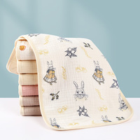 Meilleure serviette pour bébé en coton, petite, rectangulaire, motif ours arc-en-ciel rose, serviette d'épaule apaisante, lingettes pour bébé, serviettes pour nouveau-né