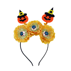 Diadema de estilo gótico europeo-americano con ojos de araña y flores, accesorio transfronterizo de terror para fiestas temáticas de Halloween en color negro - Product Image 3