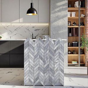 Gạch Khảm Hình <span class=keywords><strong>Chevron</strong></span> Bằng Đá Cẩm Thạch Ý Được Đánh Bóng Màu Xám Đá Cẩm Thạch Bán Gạch Nội Thất - Product Image 5