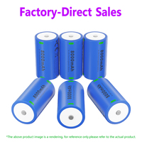 Baterai NiMH Isi Ulang Ukuran D R20 1.2V 8000mAh untuk Peralatan Elektronik Konsumen, Perkakas Listrik, Senter, Mainan, Bersertifikasi CE/RoHS, OEM