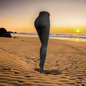 Chaussettes <span class=keywords><strong>de</strong></span> compression en collants solides taille haute avec bout ouvert <span class=keywords><strong>ou</strong></span> bout fermé collants d'hiver antibactériens tricotés - Product Image 3