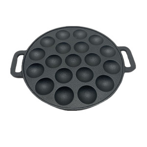 Sartén de Hierro Fundido para Cocinar Bolas de <span class=keywords><strong>Pulpo</strong></span>, Antiadherente, con 19 Orificios Poco Profundos, Precurado con Aceite, con Asas, <span class=keywords><strong>Precio</strong></span> al por Mayor - Product Image 3