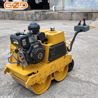 Compacteur de sol diesel à double tambour vibrant, petit modèle, avec logo et couleur personnalisés GZD, machine routière