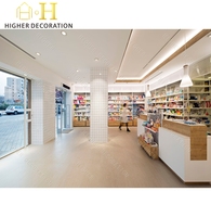 Comptoir d'exposition moderne pour pharmacie, étagères personnalisées et durables pour clinique et pharmacie, vitrine de présentation pour magasin de pharmacie