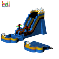 Toboggan aquatique gonflable géant en PVC pour adultes, prix d'usine, avec piscine amovible et plateforme d'atterrissage pour fêtes en extérieur