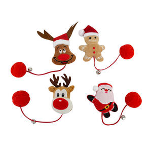 Mainan kucing gantung interaktif, mainan hewan peliharaan baru, bola mainan kucing dengan bel, aksesori Natal - Product Image 5