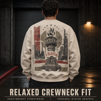 Sweat-shirt à col rond épais coupe décontractée avec motif statue, manches longues, style streetwear, service d'échantillonnage personnalisé OEM ODM