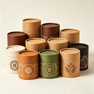 Emballage de thé en tube de carton kraft écologique imprimé sur mesure, hermétique, de qualité alimentaire, pour poudre de café - Product Image 6