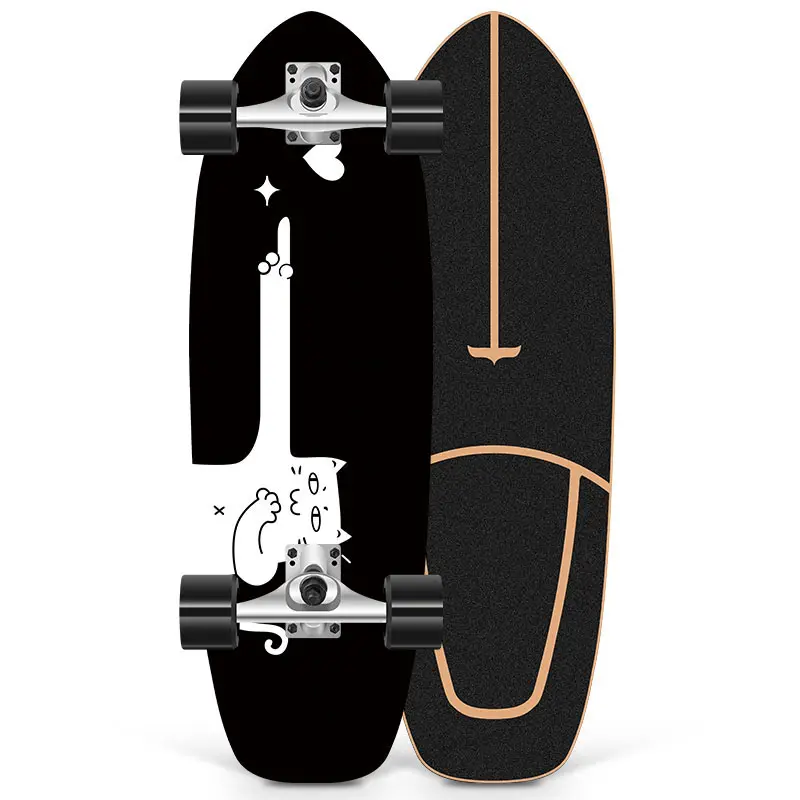 새로운 트렌드 제품 32 인치 메이플 스케이트 보드 완전한 PU 바퀴 스케이트 보드