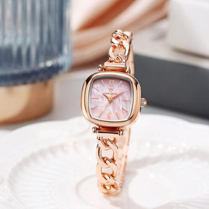 Reloj de cuarzo analógico Caven Denton Square con correa de acero inoxidable 3BAR resistente al agua, pulsera de moda para mujer - Product Image 2