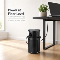 Boîte de prise électrique intelligente escamotable en aluminium à prix d'usine, design dissimulé, 4 prises CA, prise universelle UK/US pour bureau