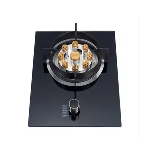 Household Single Burner Build-in Tempered Glass Gas Stove cooktop with Dual use with timer function cooker