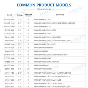 Venta al por mayor profesional electrónica de consumo 3,7 V/1600mAh recargable 122646 polímero de litio batería bolsa baterías de iones de litio - Product Image 6