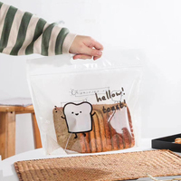 Bolsa de embalaje de pan tostado Bolsa de pie Transparente con cremallera Fondo plano Plástico Alimentos PE Desechable TT 30% Impresión de huecograbado
