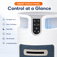 Purificateur d'air intelligent pour animaux domestiques certifié CE FCC RoHS, élimination des poils et des odeurs pour chats d'intérieur, 38W, 25 à 58 dB