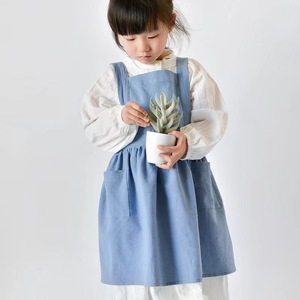 MS14 Cross Border Wholesale Cotton Linen <b>Waterproof</b> Korean Style Printed Adjustable Extended <b>Apron</b> Kitchen Multi Colors Unisex - Product Image 1