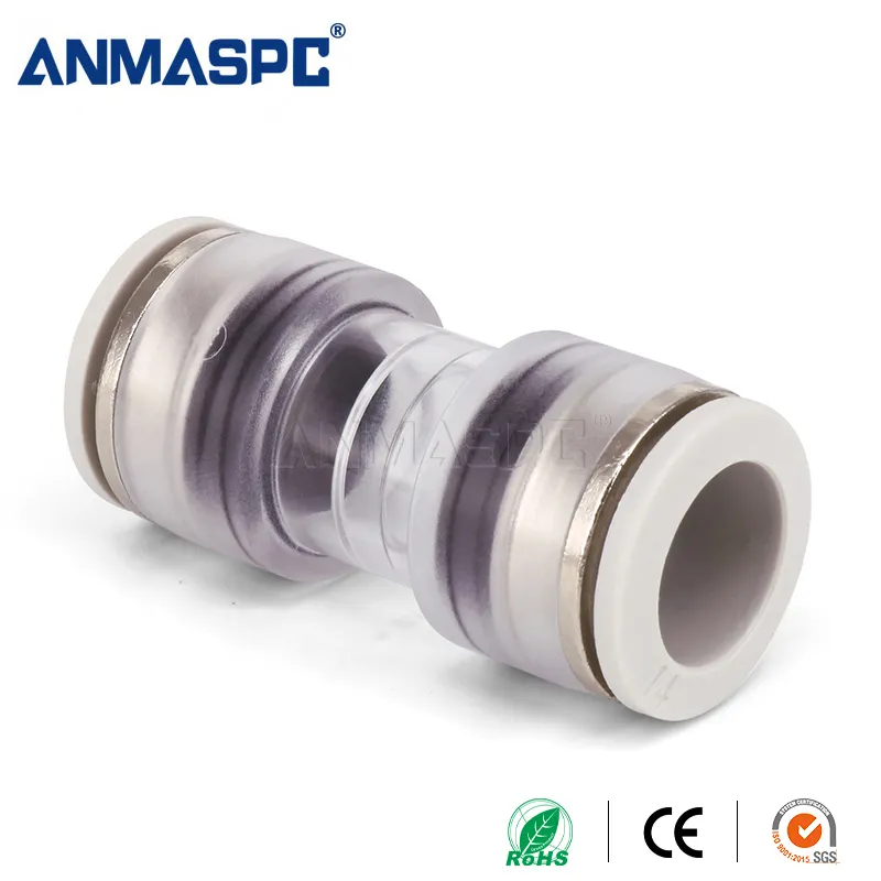 14/10mm Glasfaser anschluss Micro Duct Straight Connectors Push Fit Connector Für Telecom Pipe Micro Tube Connector