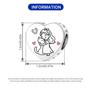 Bracelet perlé en cuivre blanc « I Love My Cat » en stock, design original, accessoire DIY unique et polyvalent pour femme - Product Image 3