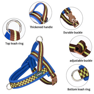 Harnais réglable pour <span class=keywords><strong>chien</strong></span> selle de poitrine mignon coloré respirant grilles de mode harnais et laisse pour animaux de compagnie ensemble <span class=keywords><strong>collier</strong></span> de <span class=keywords><strong>chien</strong></span> <span class=keywords><strong>anti</strong></span>-évasion - Product Image 3