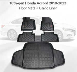 Juego Completo de Tapetes de Lujo para Interior de Automóvil, de TPE de 5 mm de Grosor, para Piso y Maletero, con Borde Elevado, para Todo Clima, Compatible con Accord 10ª Generación 2018-2020 - Product Image 1
