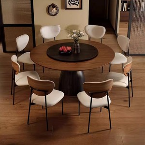 Ensemble de <span class=keywords><strong>table</strong></span> à manger ronde à usage domestique de petite taille <span class=keywords><strong>avec</strong></span> <span class=keywords><strong>plateau</strong></span> rotatif pour un usage quotidien - Product Image 4