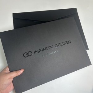 Cá nhân hoá giấy phong bì màu đen phong bì bao bì tùy chỉnh các tông màu đen giấy phong bì với chỗ UV Logo - Product Image 1