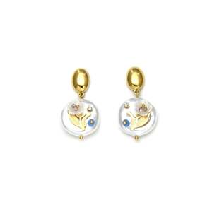 Boucles d'oreilles pendantes tendance E450-E210-0238G - Product Image 1