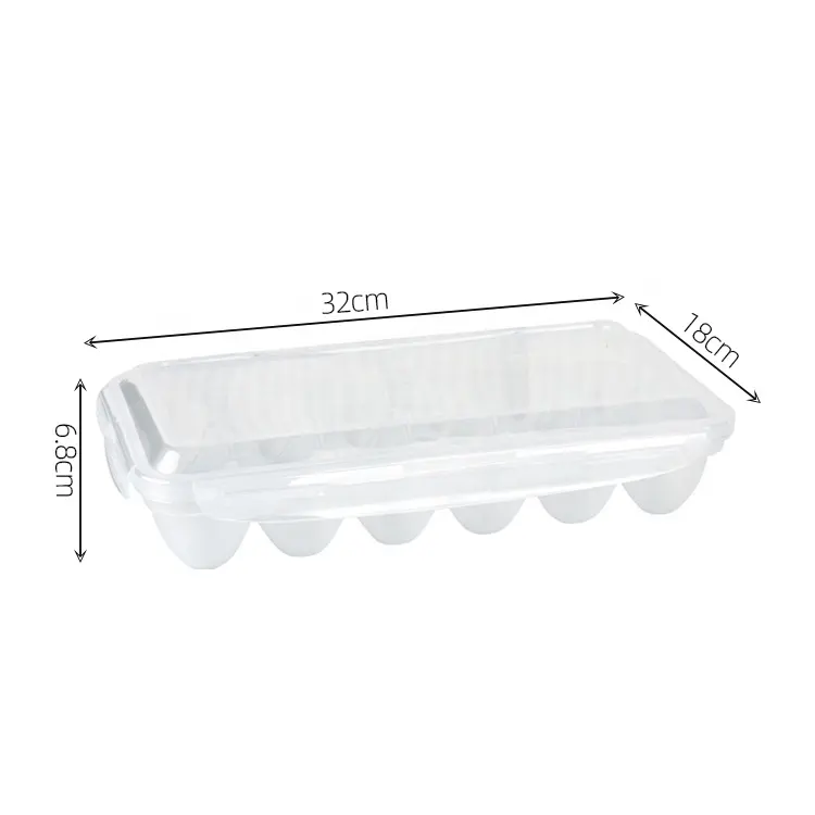 Gloway 18 Grid Stackable Egg Tray Storage Box With Lid Plastic Egg Shape Egg Container Organizer For Refrigerator