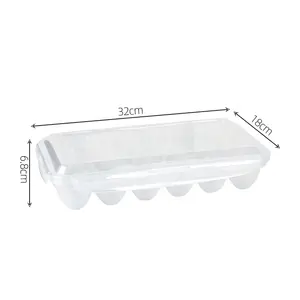 Gloway 18 Grid Stackable Egg Tray Storage Box With Lid Plastic Egg Shape Egg Container Organizer For Refrigerator