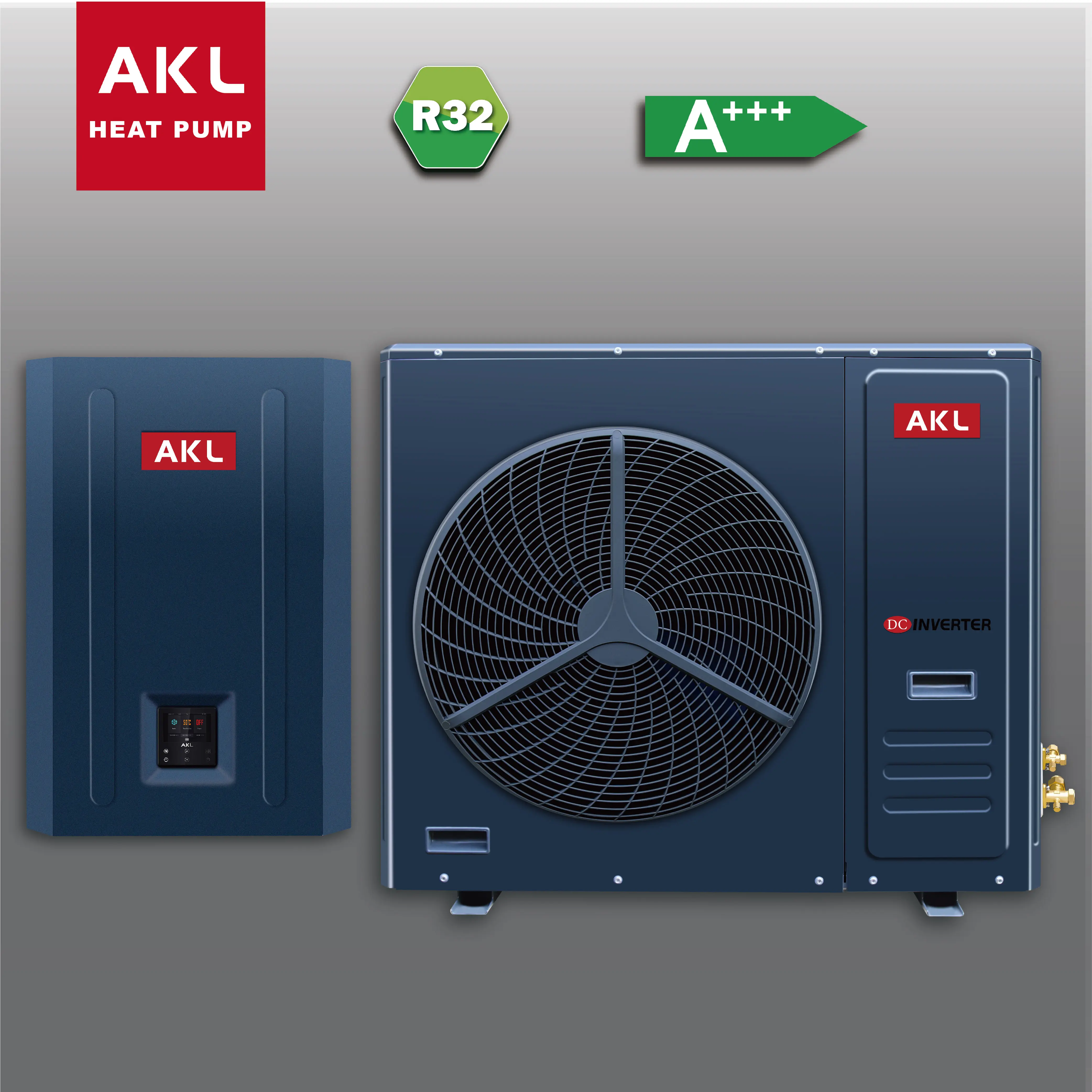 Akl bomba de calor inversora, completa dc bomba de calor r32 com controle wi-fi tipo dividido 8kw 10kw 15kw 18kw china bomba de calor