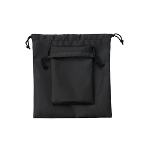 Sac à cordon en tissu Oxford noir avec logo personnalisé, sac de rangement rectangulaire, 10x16 cm - Product Image 3