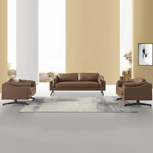 PENGPAI التنفيذية كنبة مكتب 1 + 1 + 3 مكتب أثاث طقم أرائك أثاث غرفة المعيشة بو الجلود أريكة - Product Image 1