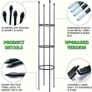 Enrejado de jardín, jaulas y Soportes para plantas 2 en 1 para cultivos de vides, plantas en macetas/trepadoras para interiores y exteriores, estaca para plantas para flores - Product Image 4
