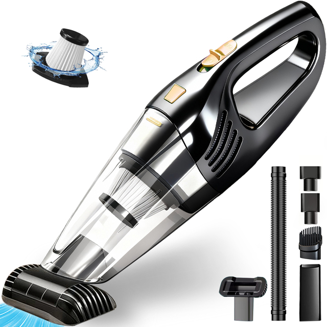 Wet & Dry Cordless Vacuum with HEPA Filtration, Portable Rechargeable Cleaner for Auto, Home and Office Detailing