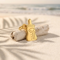 Pendentifs et breloques en acier inoxydable plaqué or PVD 18K, motifs ours, chien, bouteille, harpe, trophée, astronaute, animaux mignons et ludiques, DYO, vente en gros